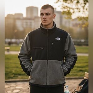 The North Face Black and Gray Fleece Jacket Small